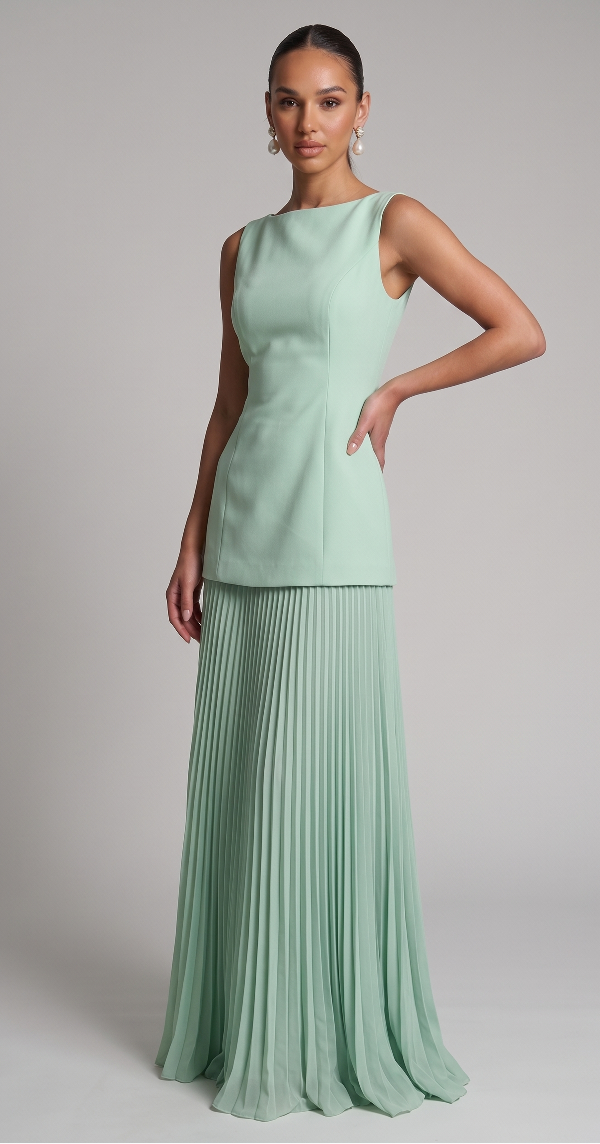 Aurelia Plissee-Maxikleid
