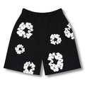 Ona Lockere Shorts Schwarz mit Blumenprint