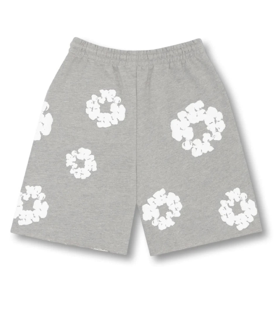 Perla Lockere Shorts Grau mit Blumenprint