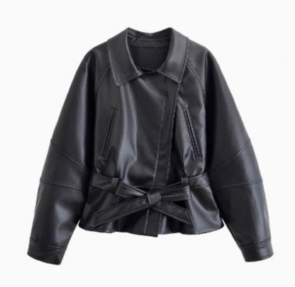 Bonnie Lederjacke mit Gürtel