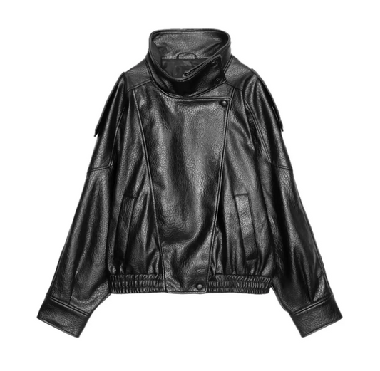 Cassia Lederjacke mit Stehkragen