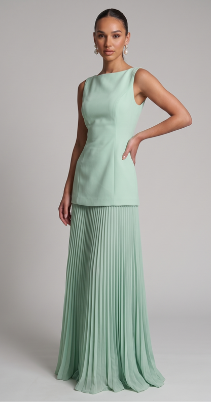 Aurelia Plissee-Maxikleid