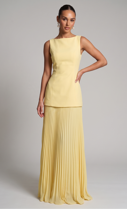 Aurelia Plissee-Maxikleid