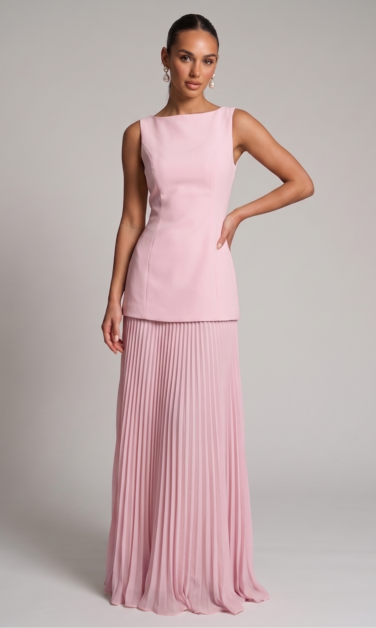 Aurelia Plissee-Maxikleid