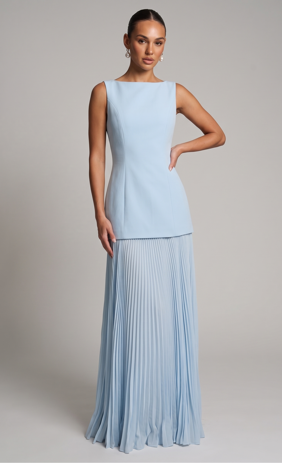 Aurelia Plissee-Maxikleid
